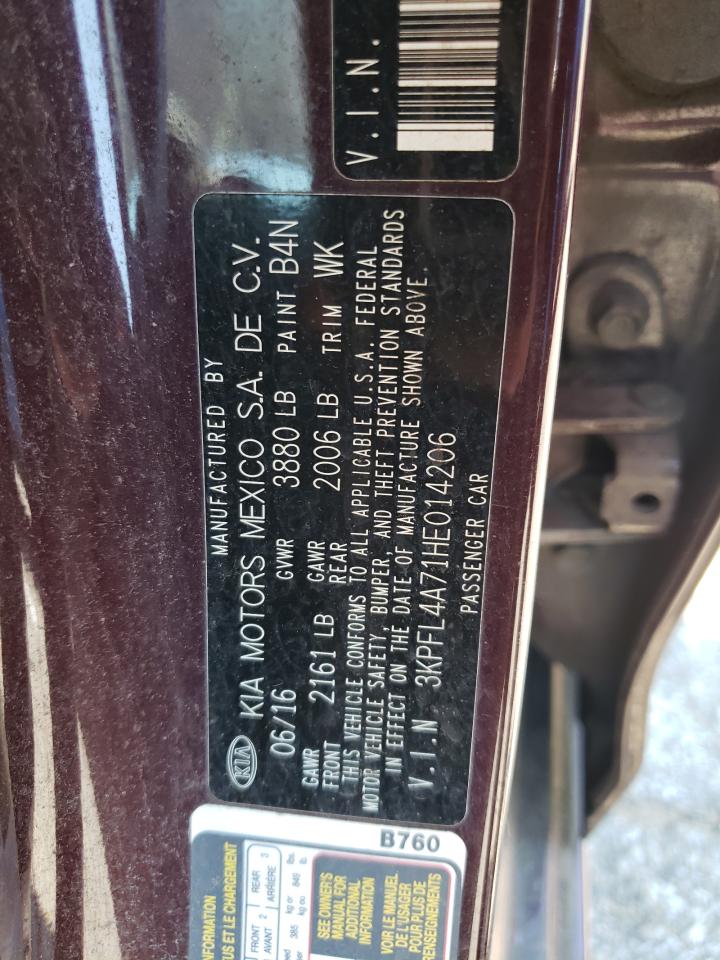 2017 Kia Forte Lx VIN: 3KPFL4A71HE014206 Lot: 67028744