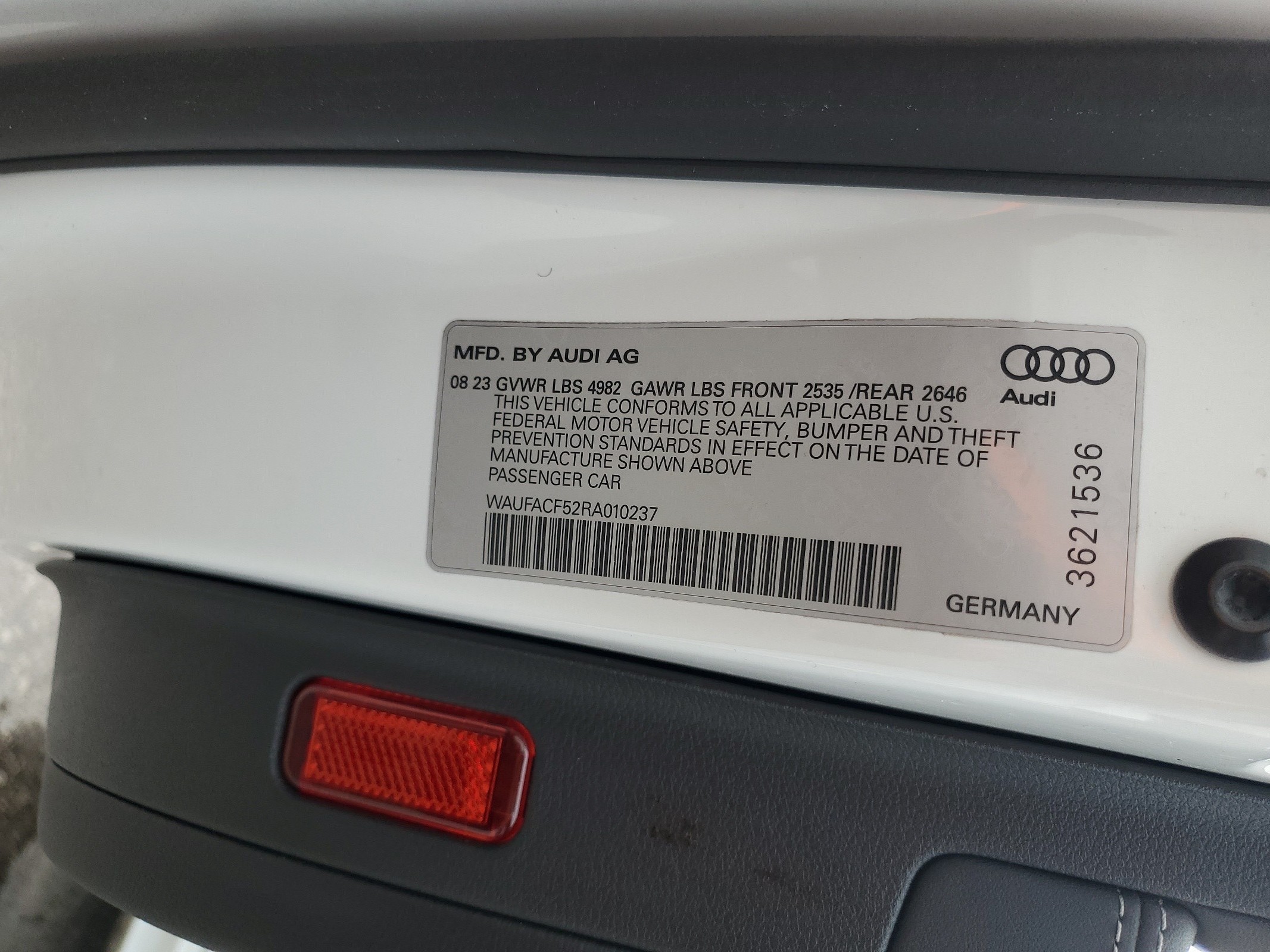 WAUFACF52RA010237 2024 Audi A5 Premium Plus 45