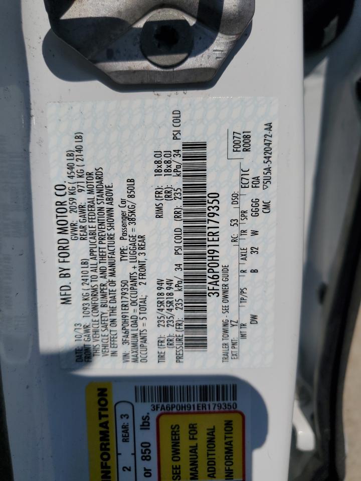 3FA6P0H91ER179350 2014 Ford Fusion Se