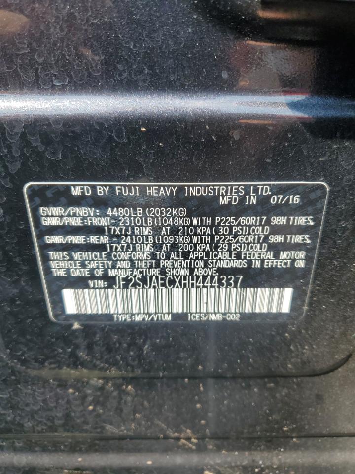 2017 Subaru Forester 2.5I Premium VIN: JF2SJAECXHH444337 Lot: 64940024