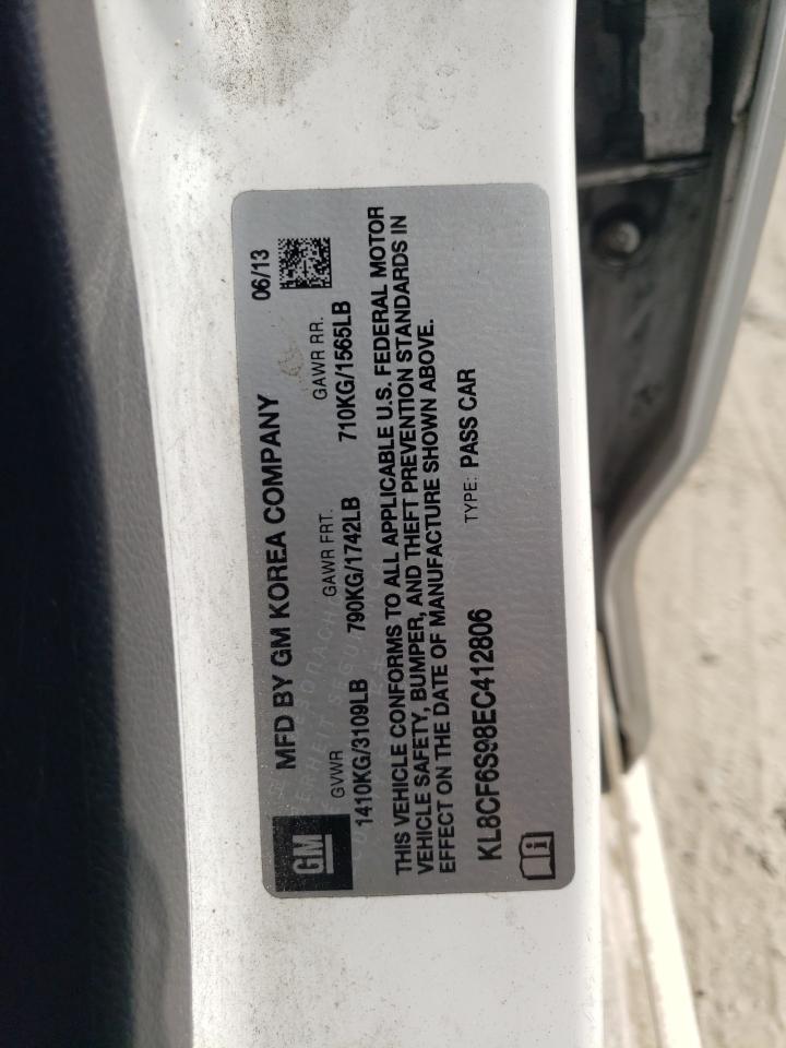 2014 Chevrolet Spark 2Lt VIN: KL8CF6S98EC412806 Lot: 68943394