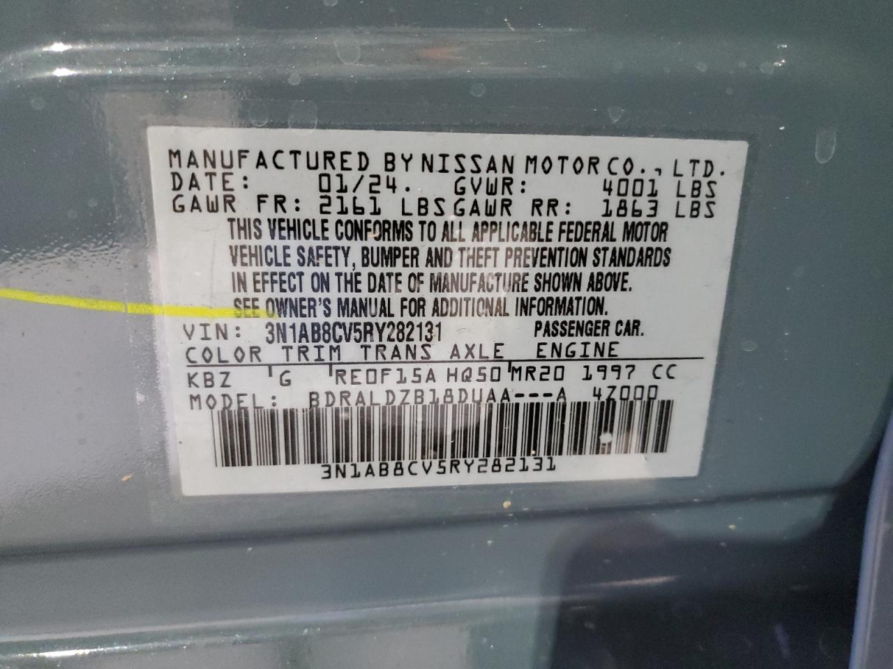 3N1AB8CV5RY282131 2024 Nissan Sentra Sv