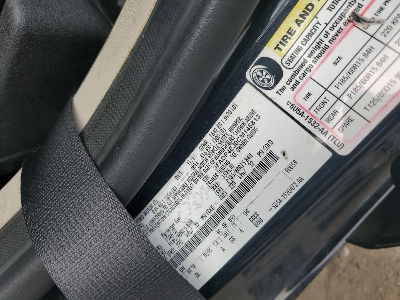 2012 Ford Fiesta Se VIN: 3FADP4EJ0CM145813 Lot: 66008054