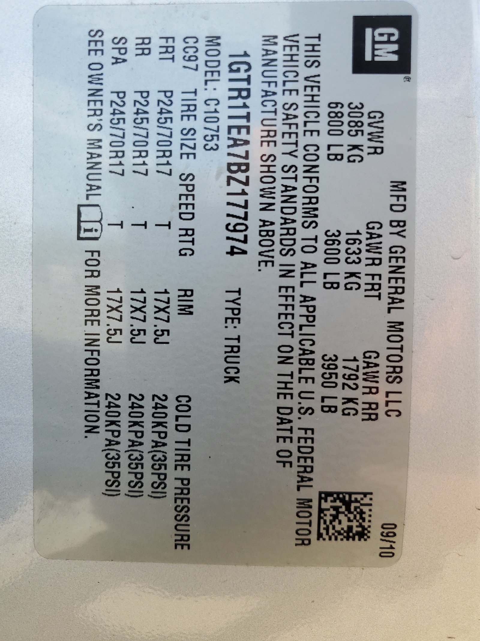 1GTR1TEA7BZ177974 2011 GMC Sierra C1500