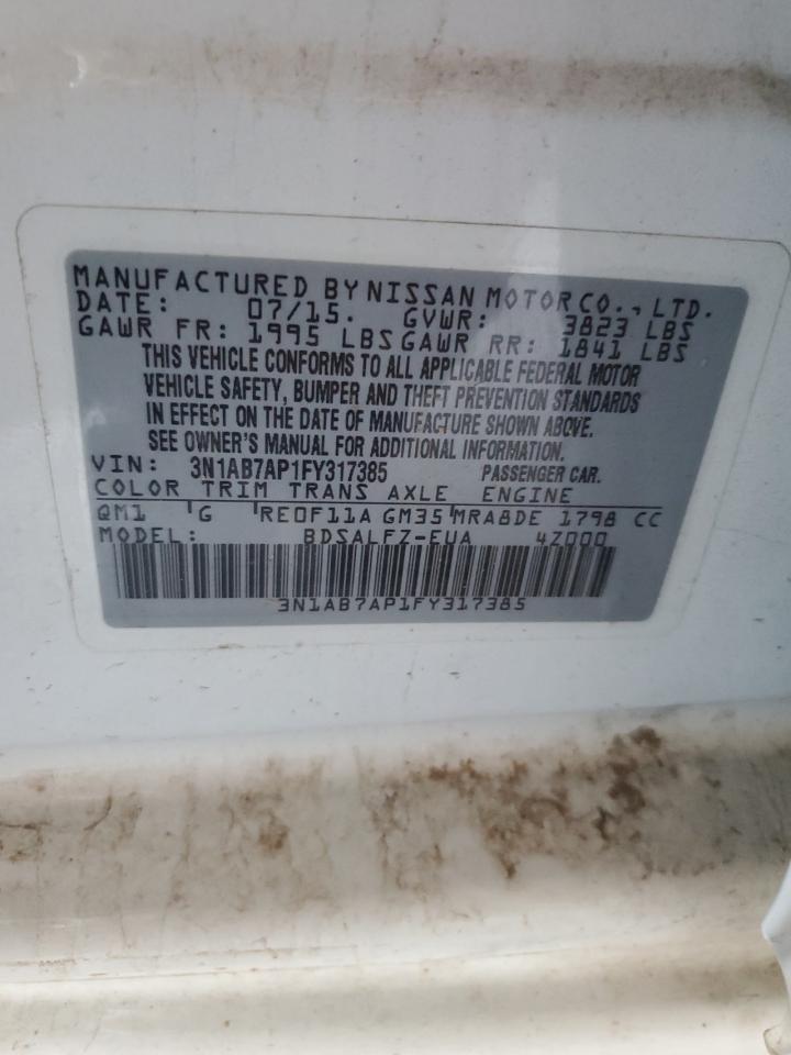 3N1AB7AP1FY317385 2015 Nissan Sentra S