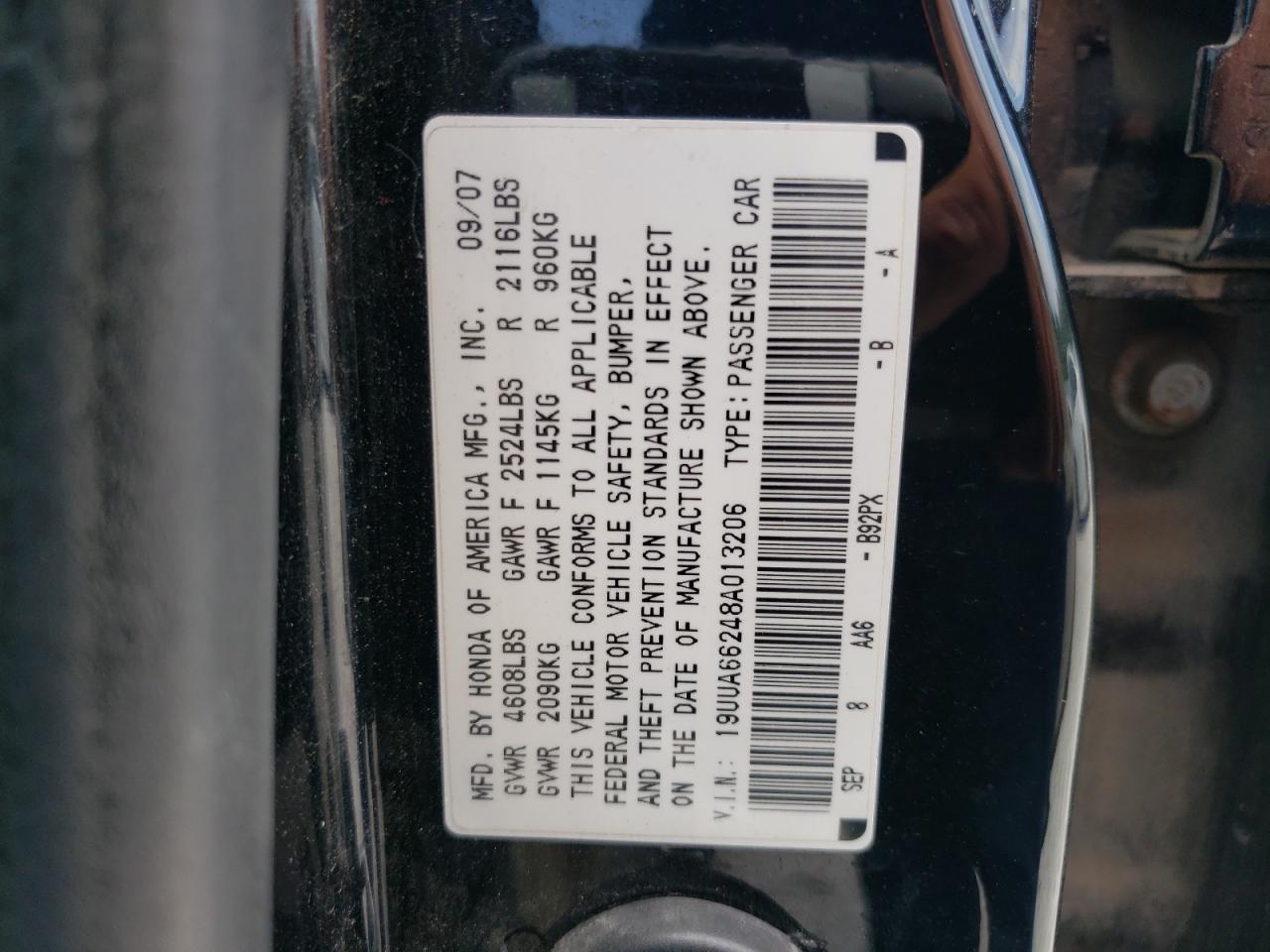 19UUA66248A013206 2008 Acura Tl