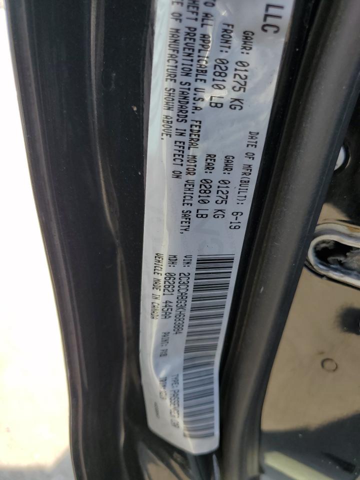 2019 Chrysler 300 S VIN: 2C3CCABG3KH683884 Lot: 69628854