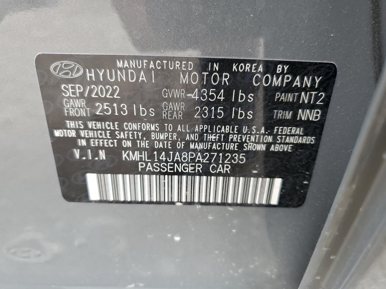 2023 Hyundai Sonata Sel VIN: KMHL14JA8PA271235 Lot: 66555414