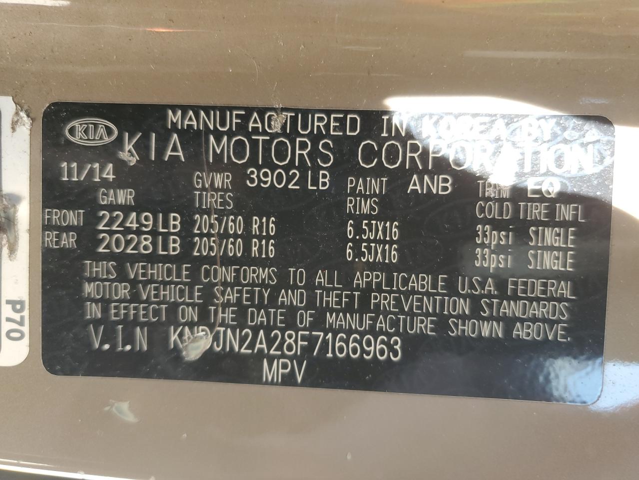 2015 Kia Soul VIN: KNDJN2A28F7166963 Lot: 67614124