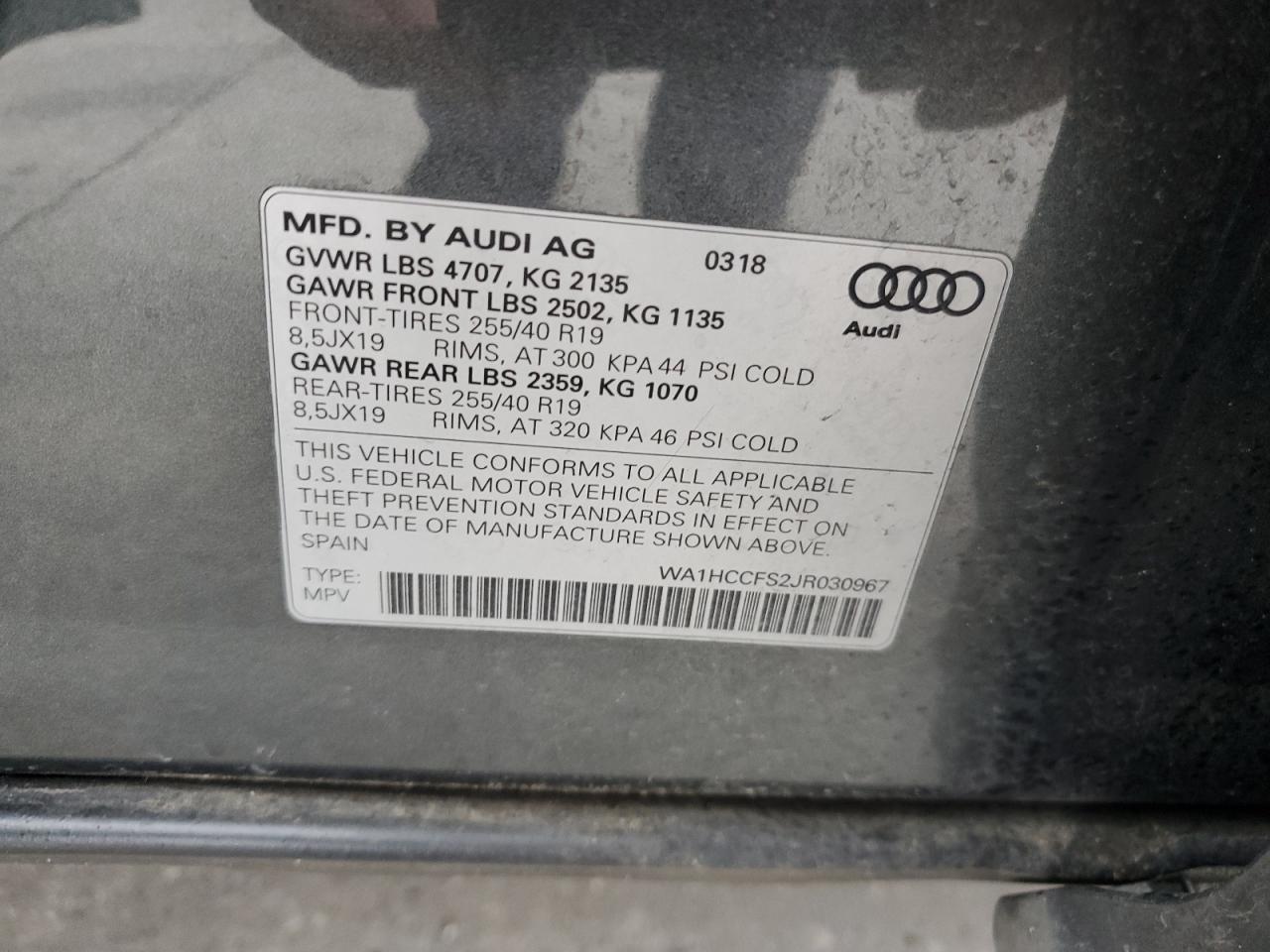 2018 Audi Q3 Premium Plus VIN: WA1HCCFS2JR030967 Lot: 69514594