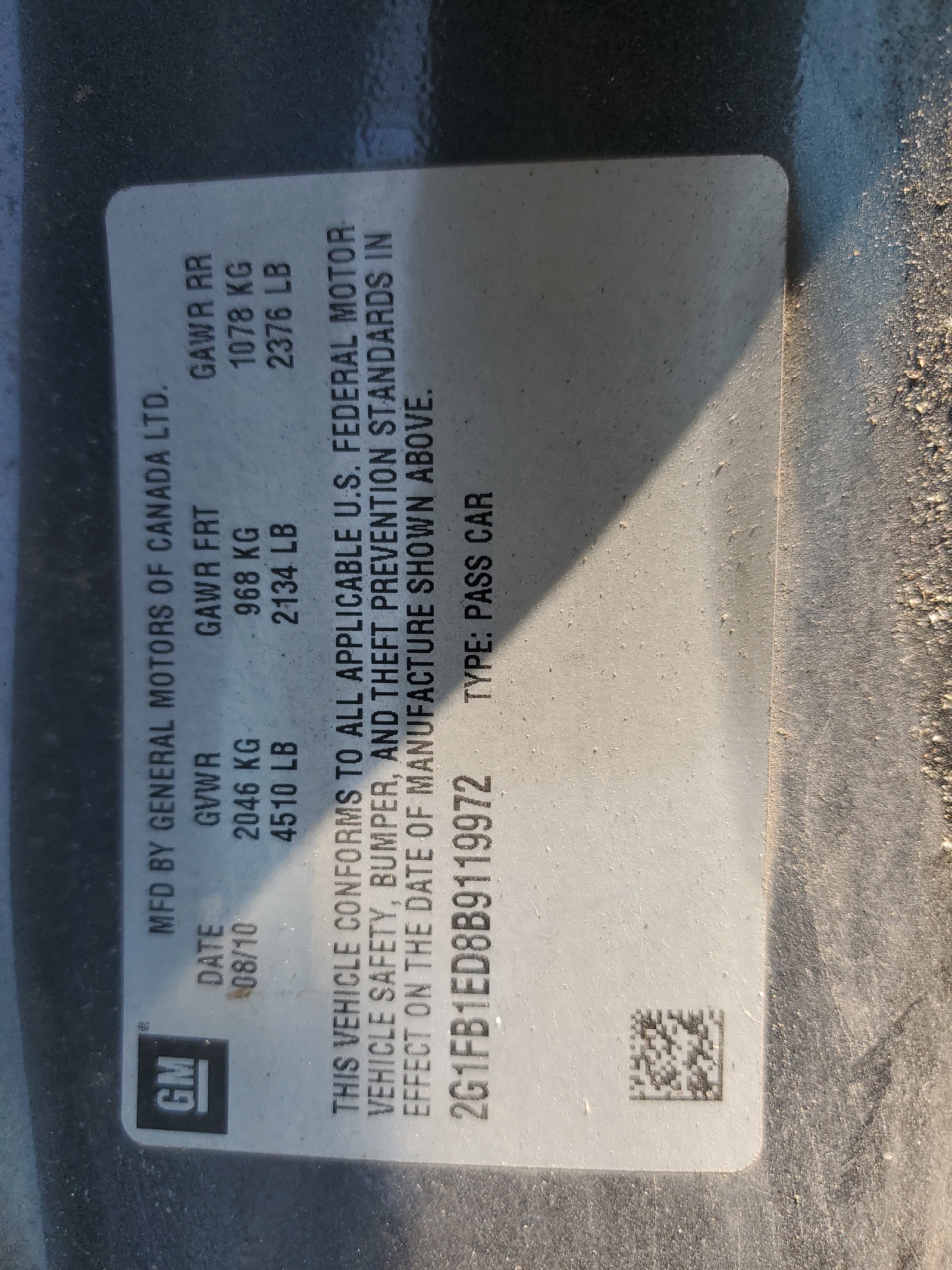 2G1FB1ED8B9119972 2011 Chevrolet Camaro Lt