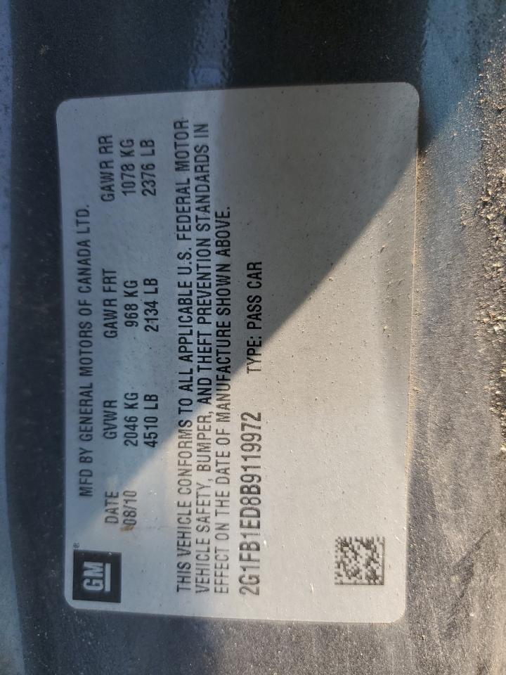 2011 Chevrolet Camaro Lt VIN: 2G1FB1ED8B9119972 Lot: 65616984