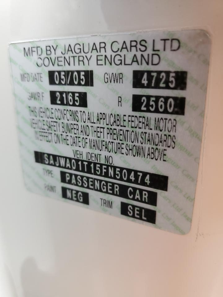 2005 Jaguar S-Type VIN: SAJWA01T15FN50474 Lot: 66115914