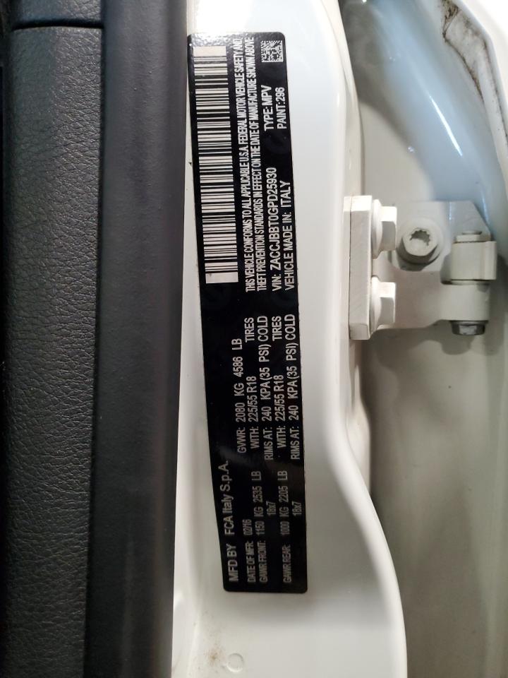 2016 Jeep Renegade Latitude VIN: ZACCJBBT0GPD25930 Lot: 67933344