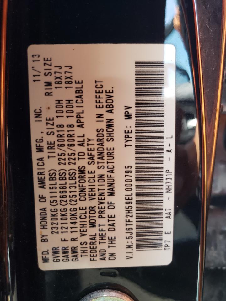 2014 Honda Crosstour Exl VIN: 5J6TF2H59EL000795 Lot: 65583934