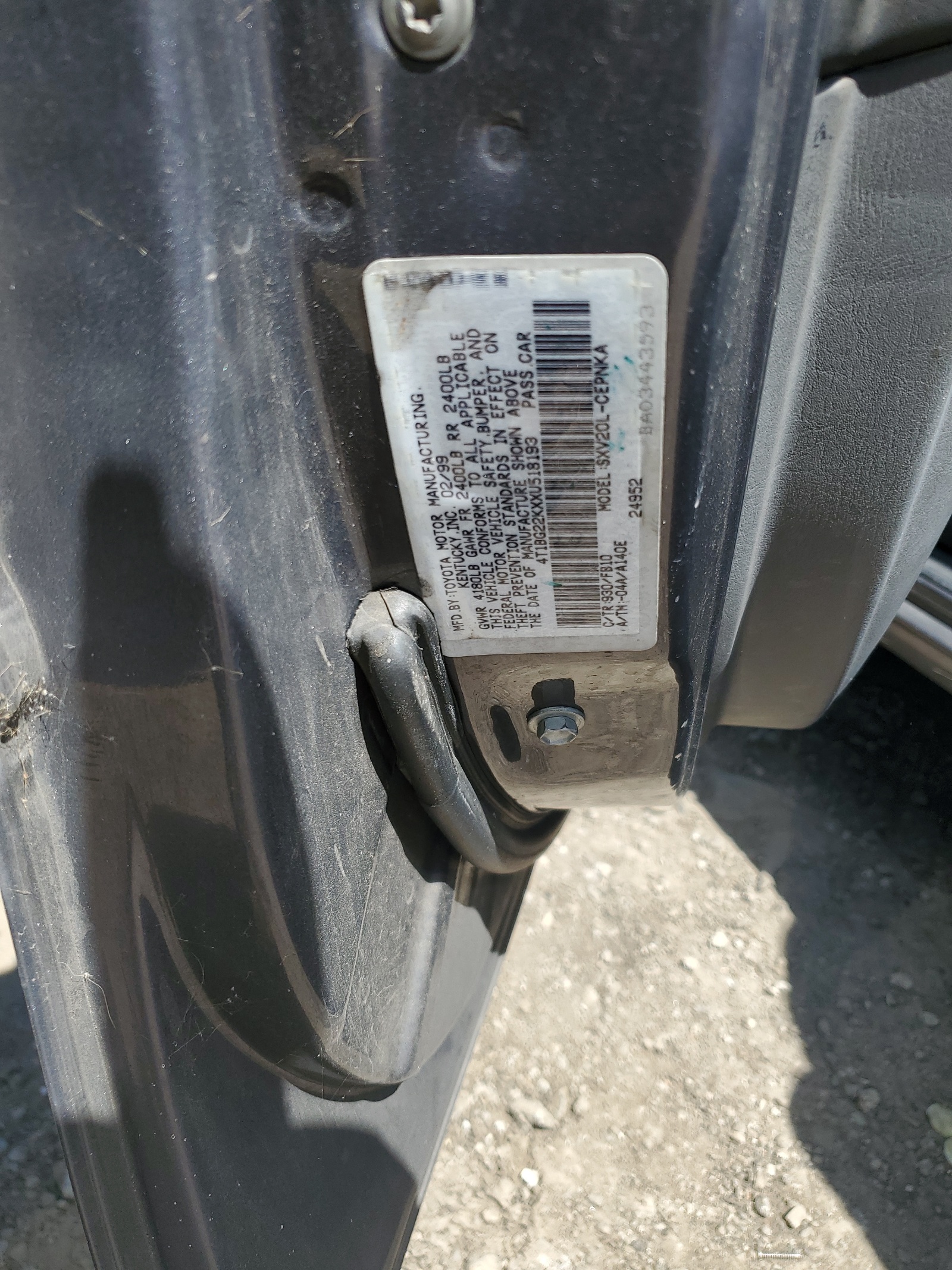 4T1BG22KXXU518193 1999 Toyota Camry Ce