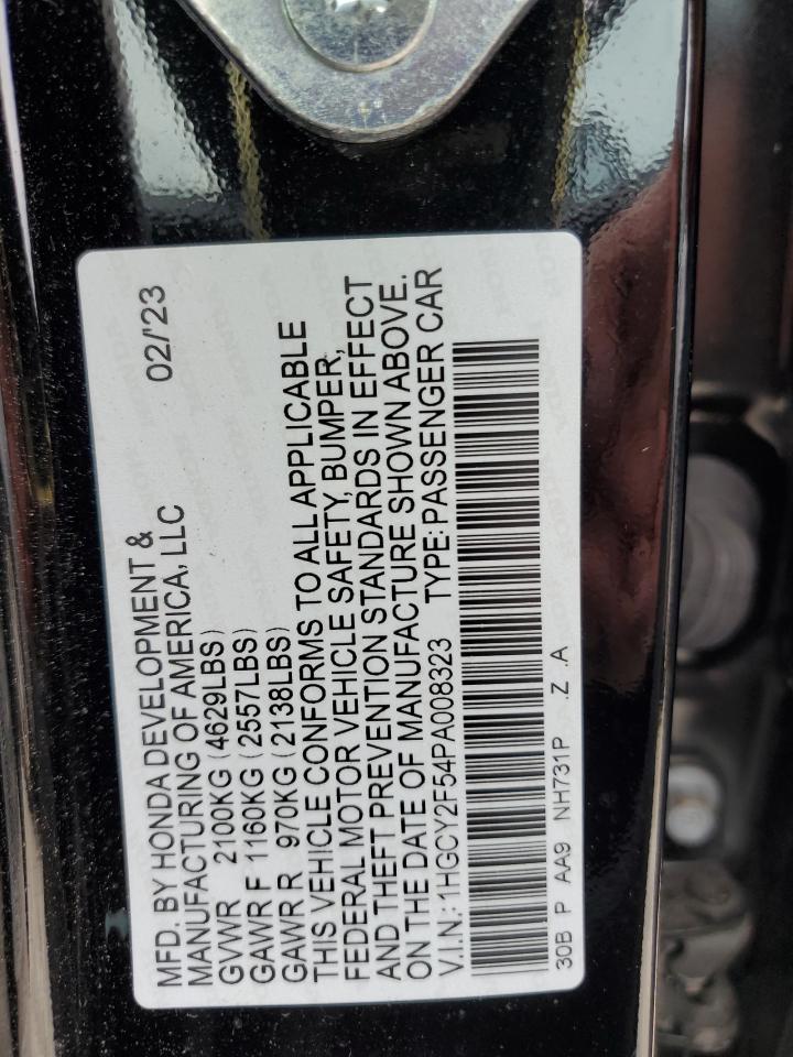 1HGCY2F54PA008323 2023 Honda Accord Hybrid Sport