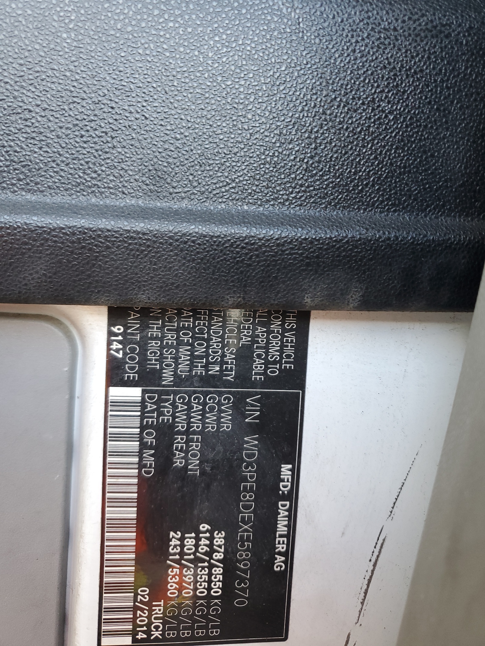 WD3PE8DEXE5897370 2014 Mercedes-Benz Sprinter 2500