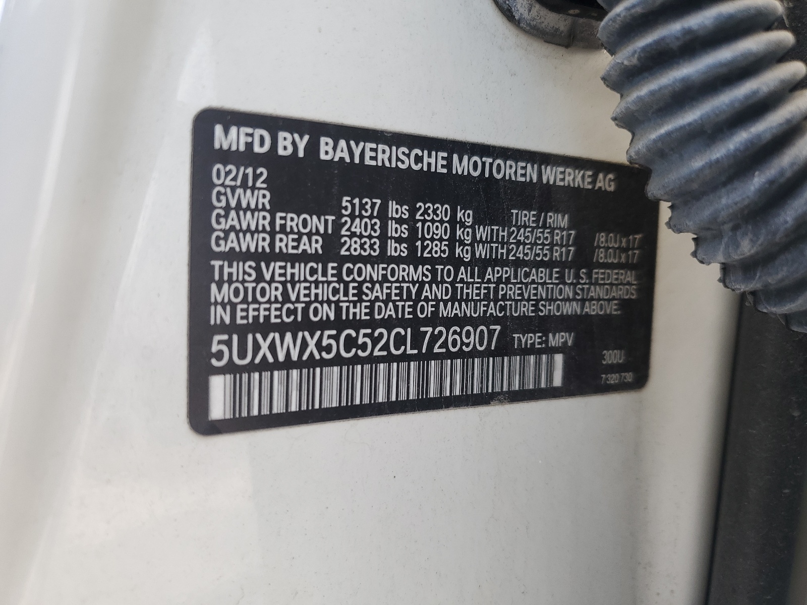 5UXWX5C52CL726907 2012 BMW X3 xDrive28I