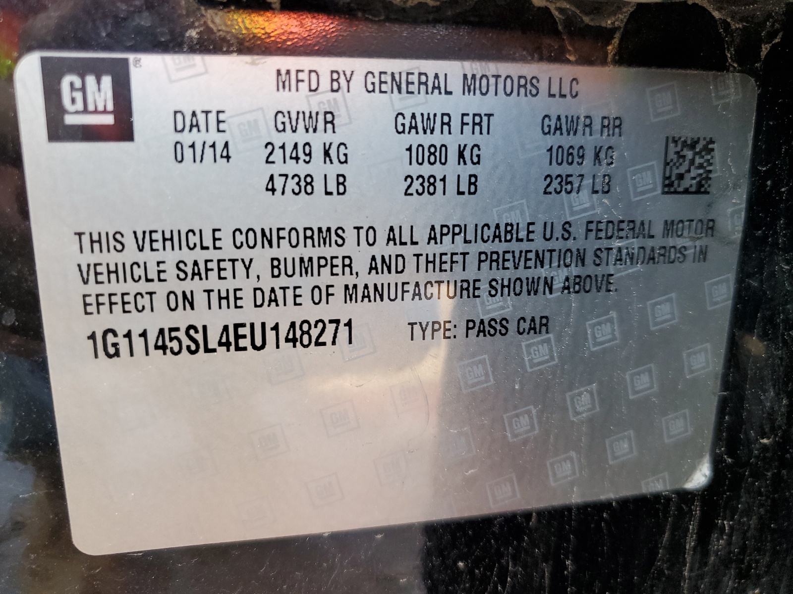 1G1145SL4EU148271 2014 Chevrolet Impala Ltz