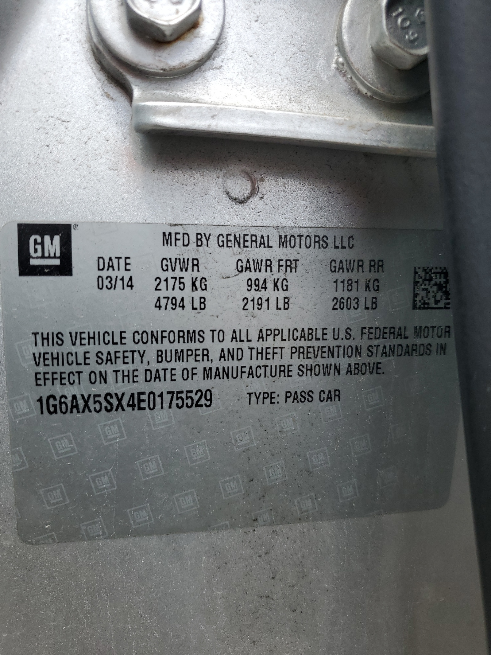 1G6AX5SX4E0175529 2014 Cadillac Cts Luxury Collection