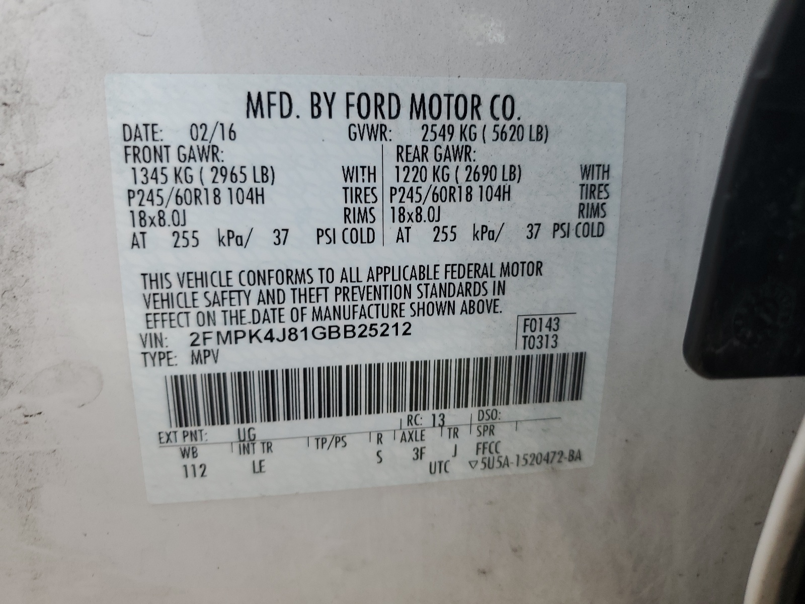 2FMPK4J81GBB25212 2016 Ford Edge Sel