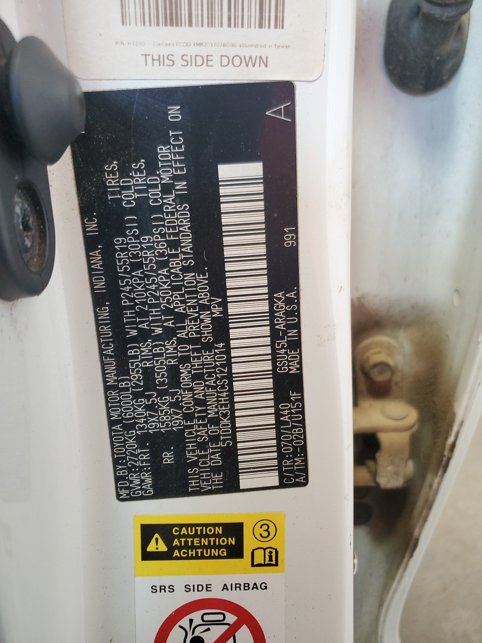 5TDDK3EH4CS121014 2012 Toyota Highlander Limited