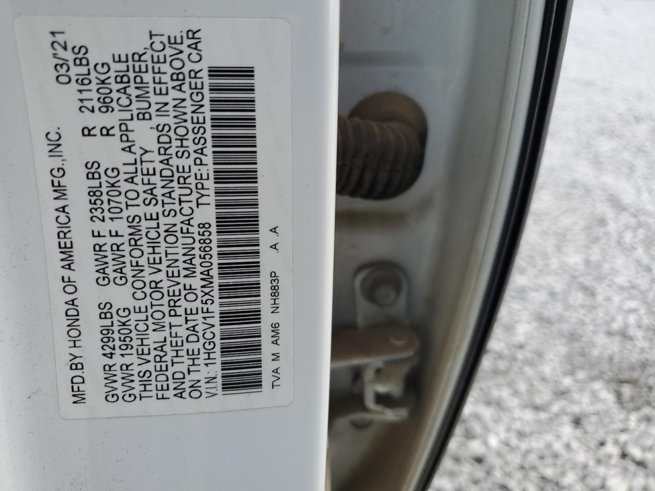 1HGCV1F5XMA056858 2021 HONDA ACCORD - Image 12