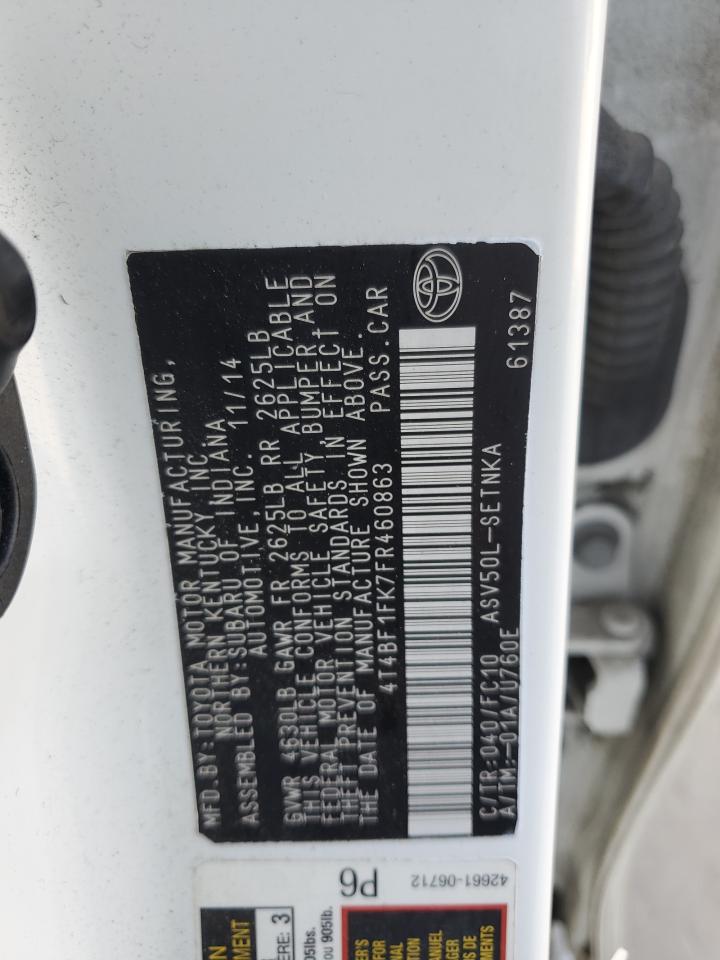 4T4BF1FK7FR460863 2015 TOYOTA CAMRY - Image 12