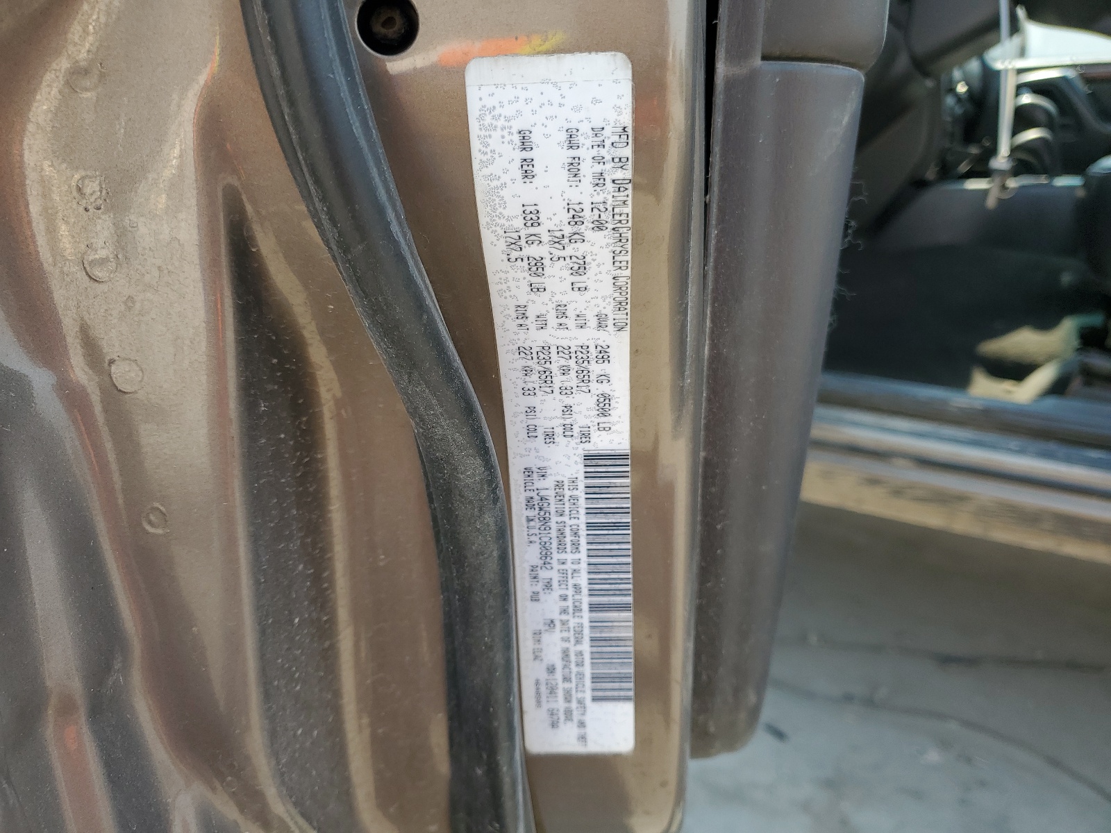 1J4GW58N91C609642 2001 Jeep Grand Cherokee Limited