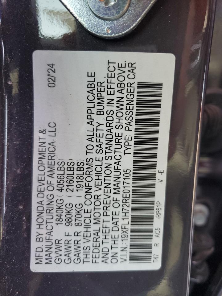 19XFL1H72RE017105 2024 Honda Civic Exl