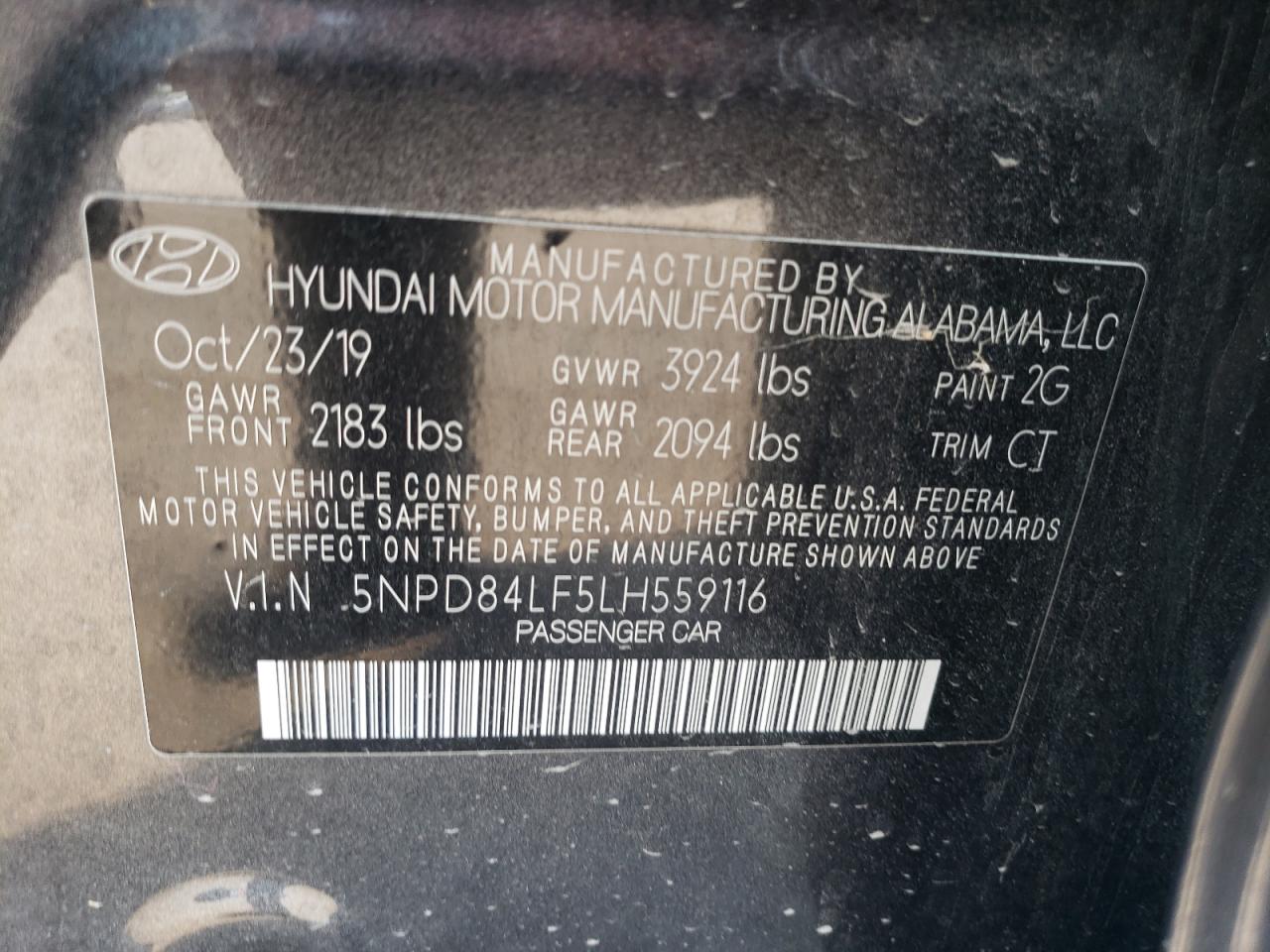 5NPD84LF5LH559116 2020 Hyundai Elantra Sel