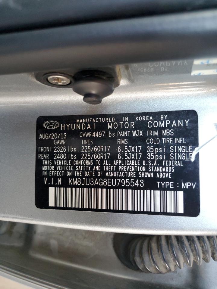 2014 Hyundai Tucson Gls VIN: KM8JU3AG8EU795543 Lot: 68384984