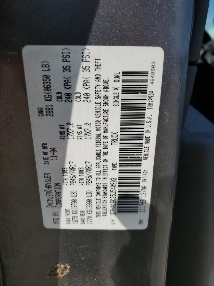 2005 Dodge Ram 1500 St VIN: 1D7HA16K35J540903 Lot: 66532584