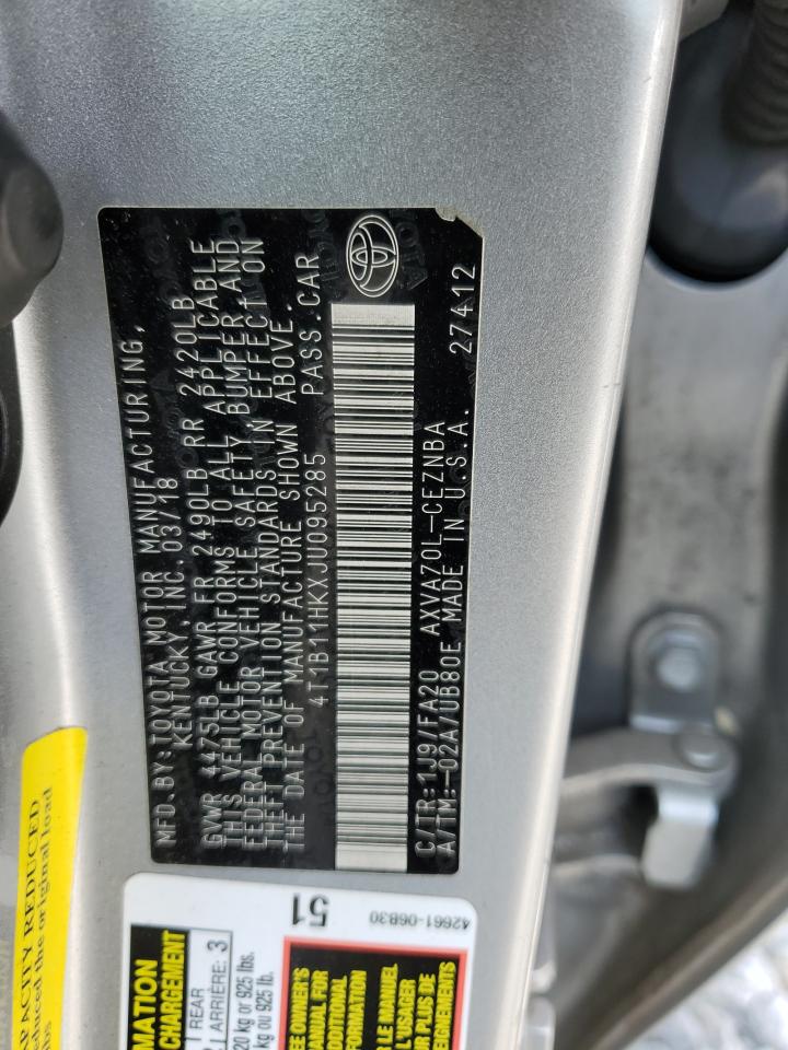 4T1B11HKXJU095285 2018 TOYOTA CAMRY - Image 13