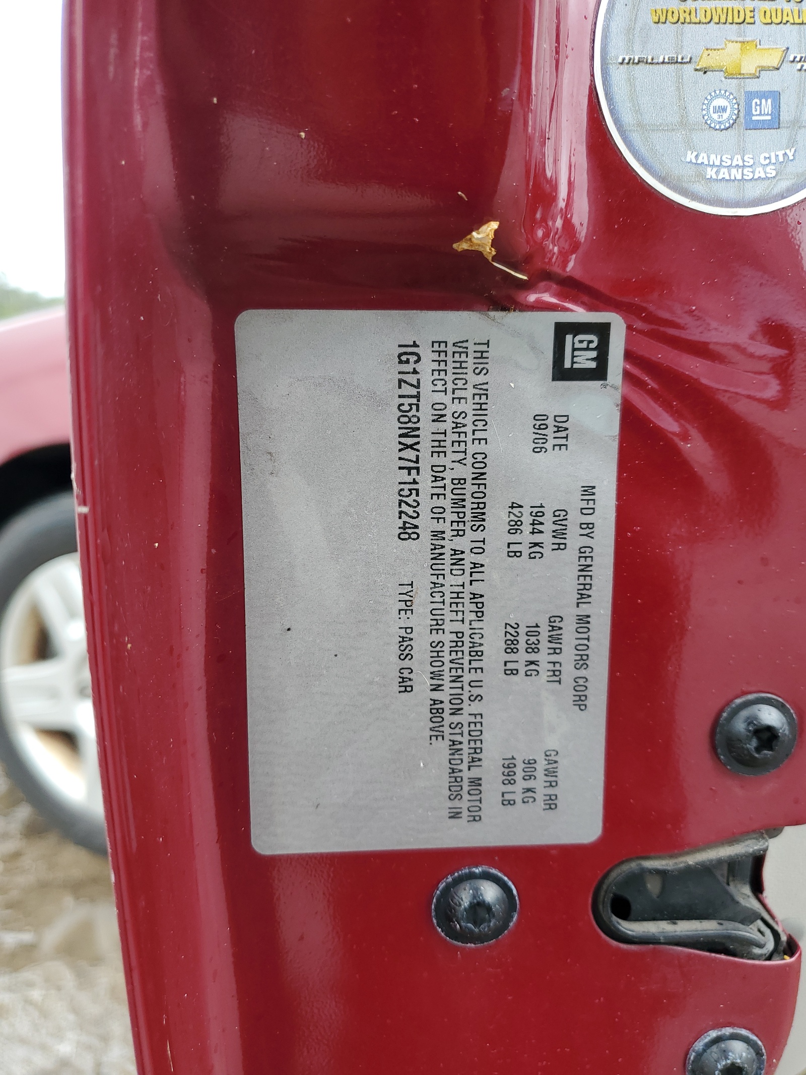 1G1ZT58NX7F152248 2007 Chevrolet Malibu Lt