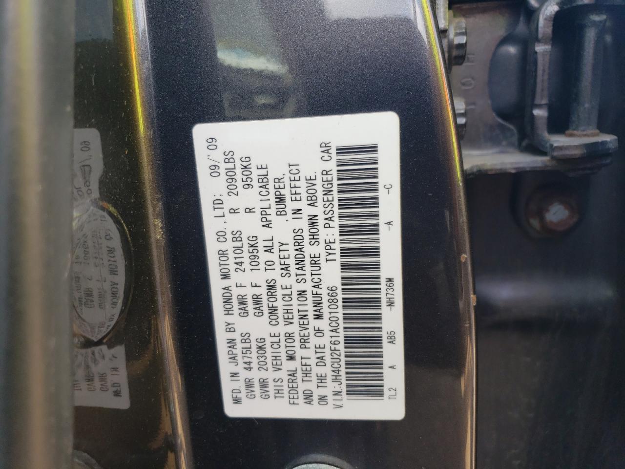 JH4CU2F61AC010866 2010 Acura Tsx