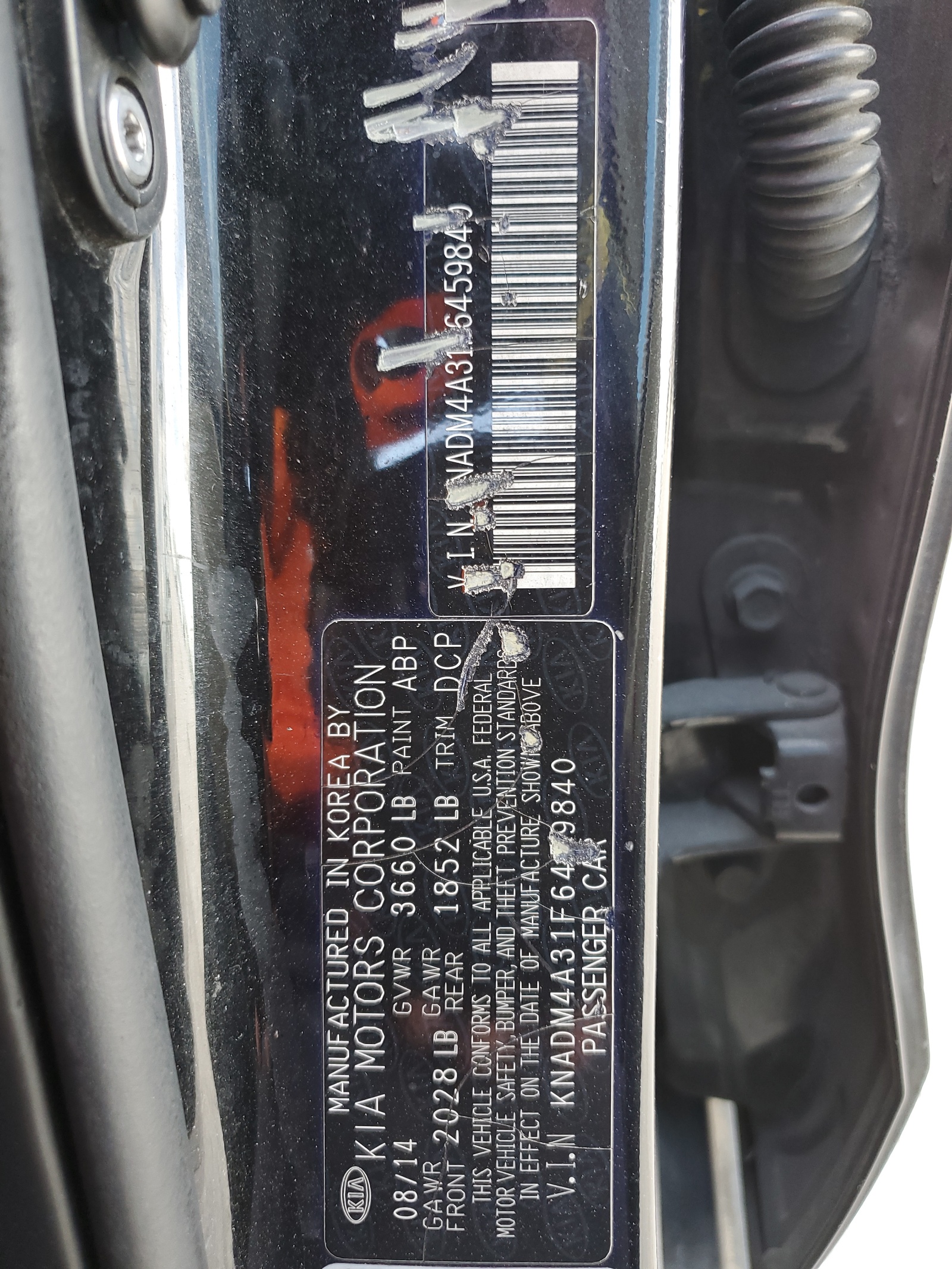 KNADM4A31F6459840 2015 Kia Rio Lx