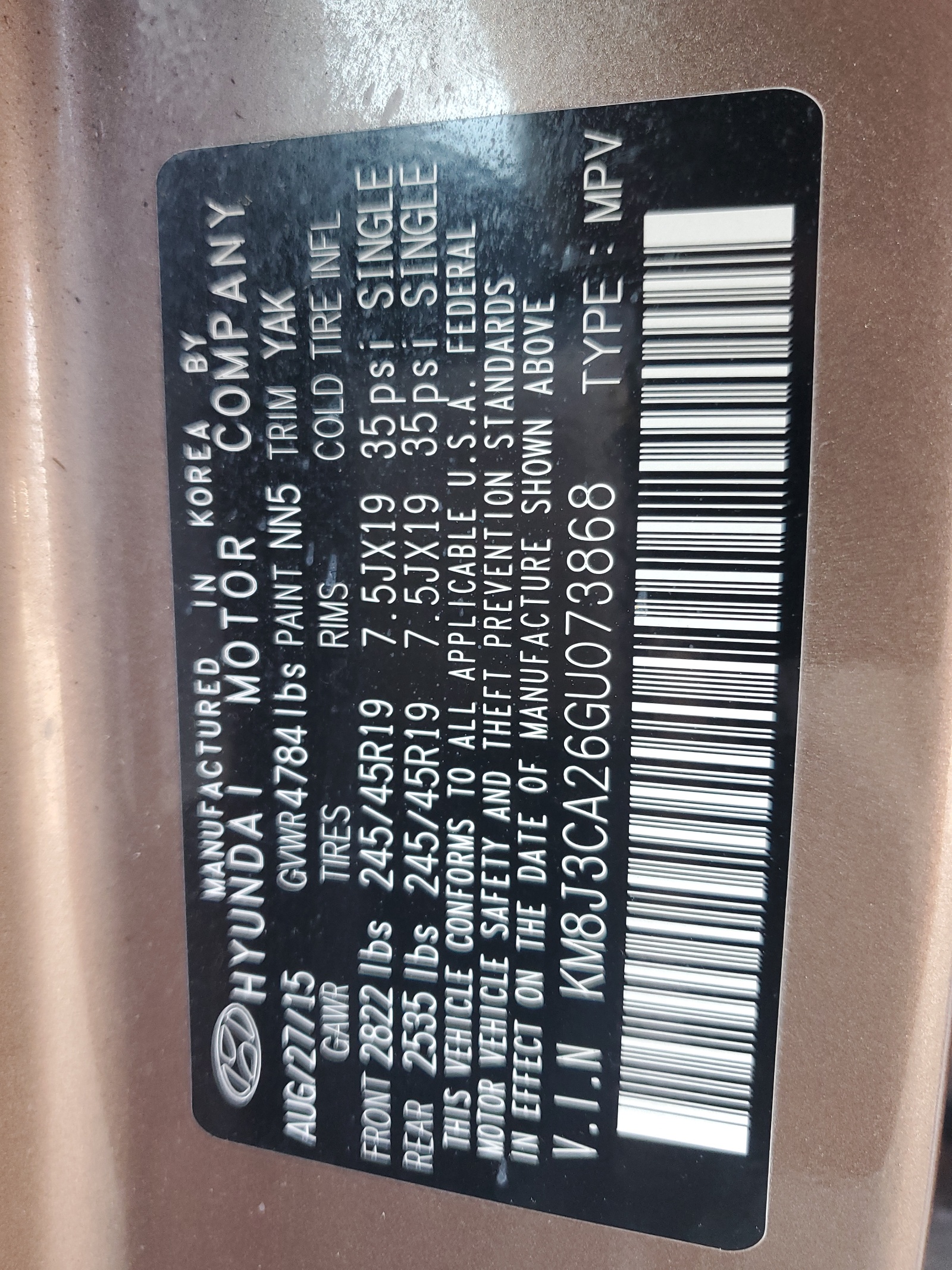 KM8J3CA26GU073868 2016 Hyundai Tucson Limited