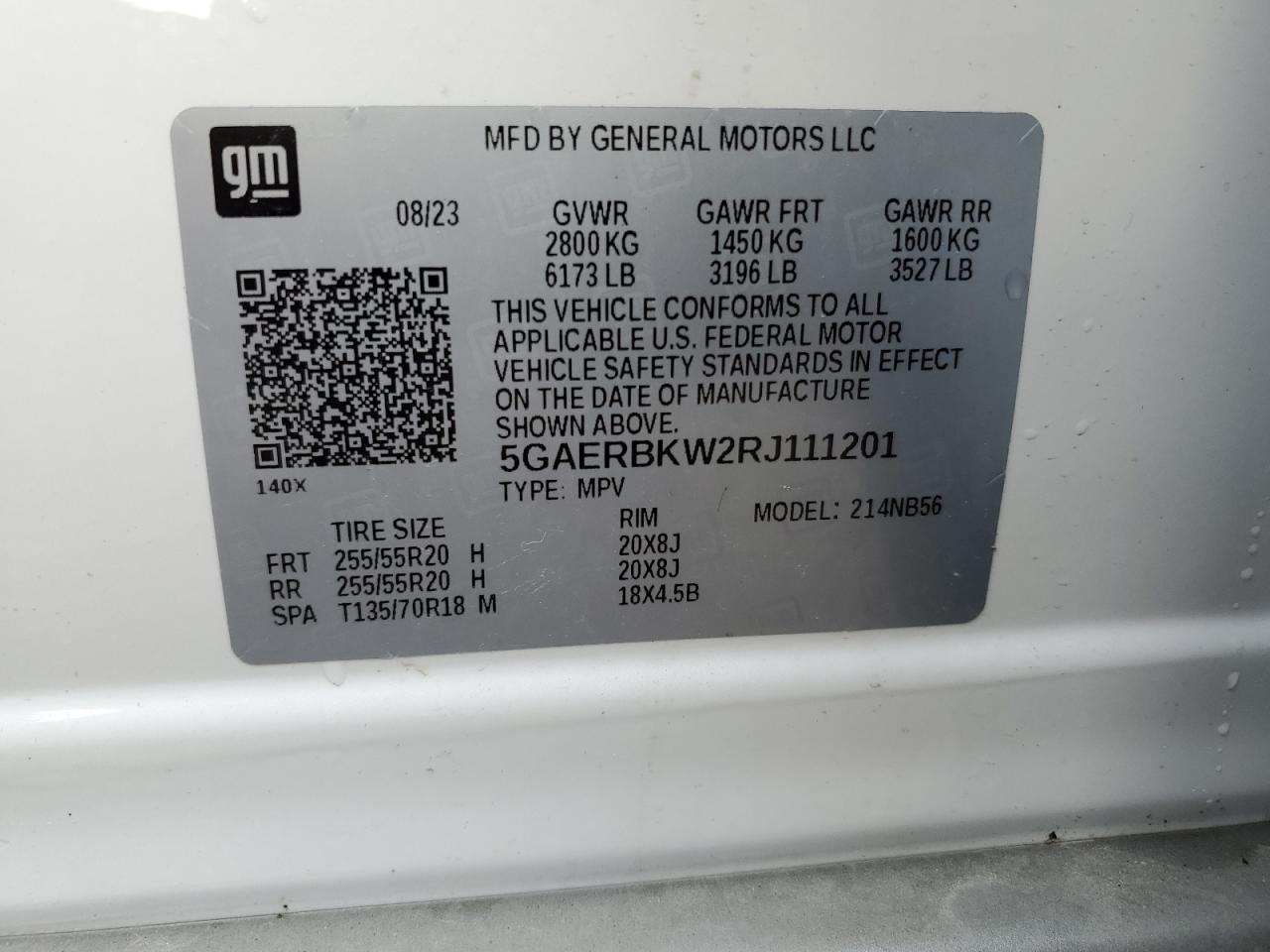 5GAERBKW2RJ111201 2024 Buick Enclave Essence