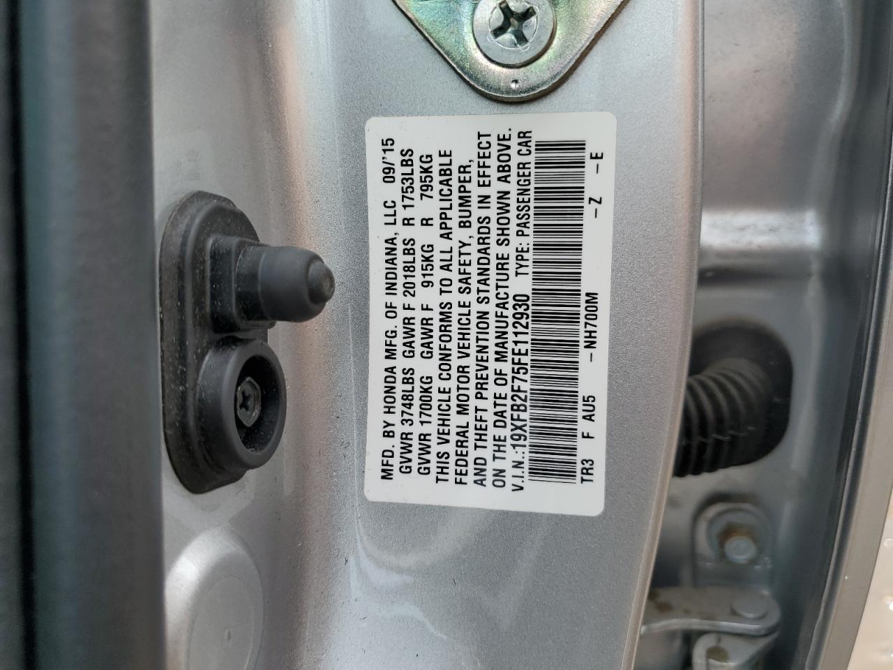 19XFB2F75FE112930 2015 Honda Civic Se