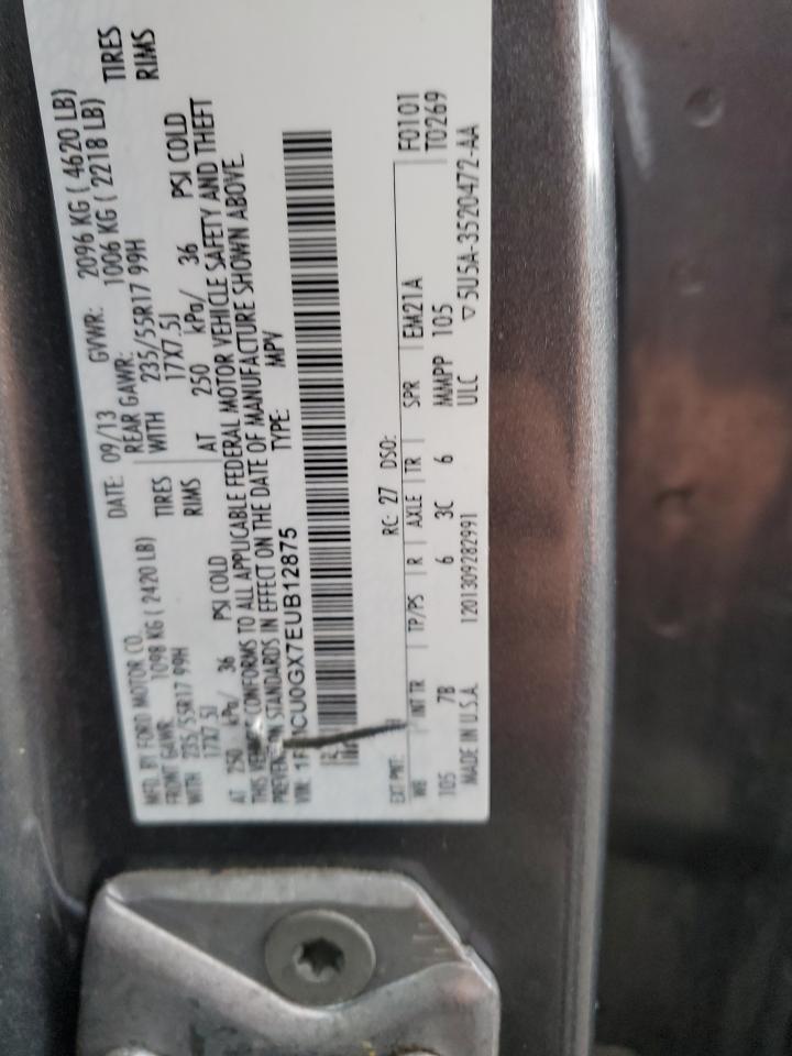 2014 Ford Escape Se VIN: 1FMCU0GX7EUB12875 Lot: 66619104