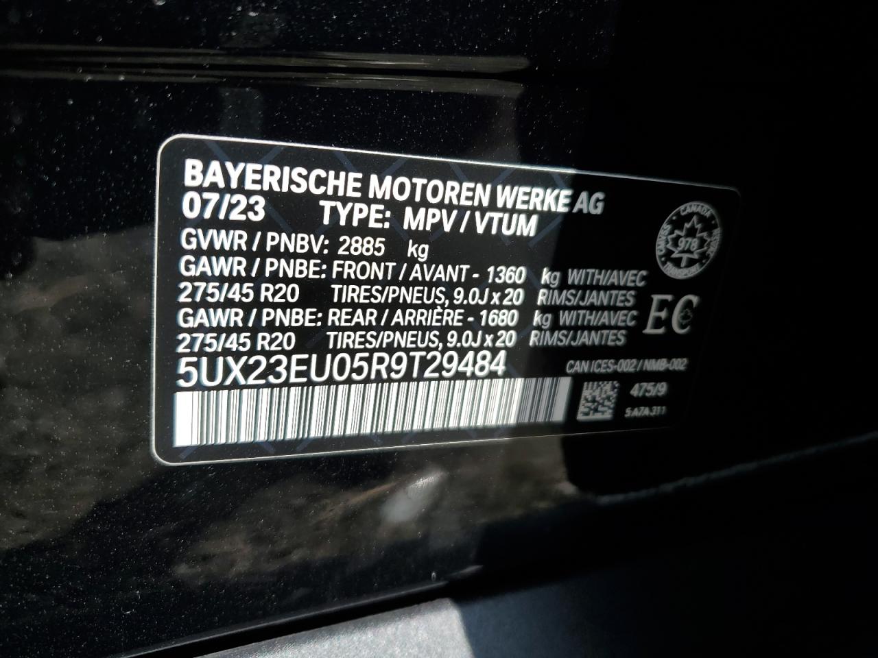 2024 BMW X5 xDrive40I VIN: 5UX23EU05R9T29484 Lot: 65423524