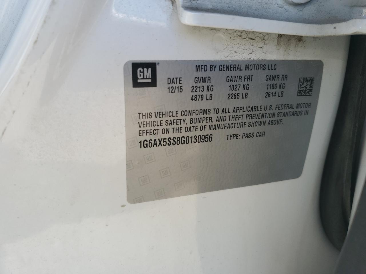 2016 Cadillac Cts Luxury Collection VIN: 1G6AX5SS8G0130956 Lot: 68448544