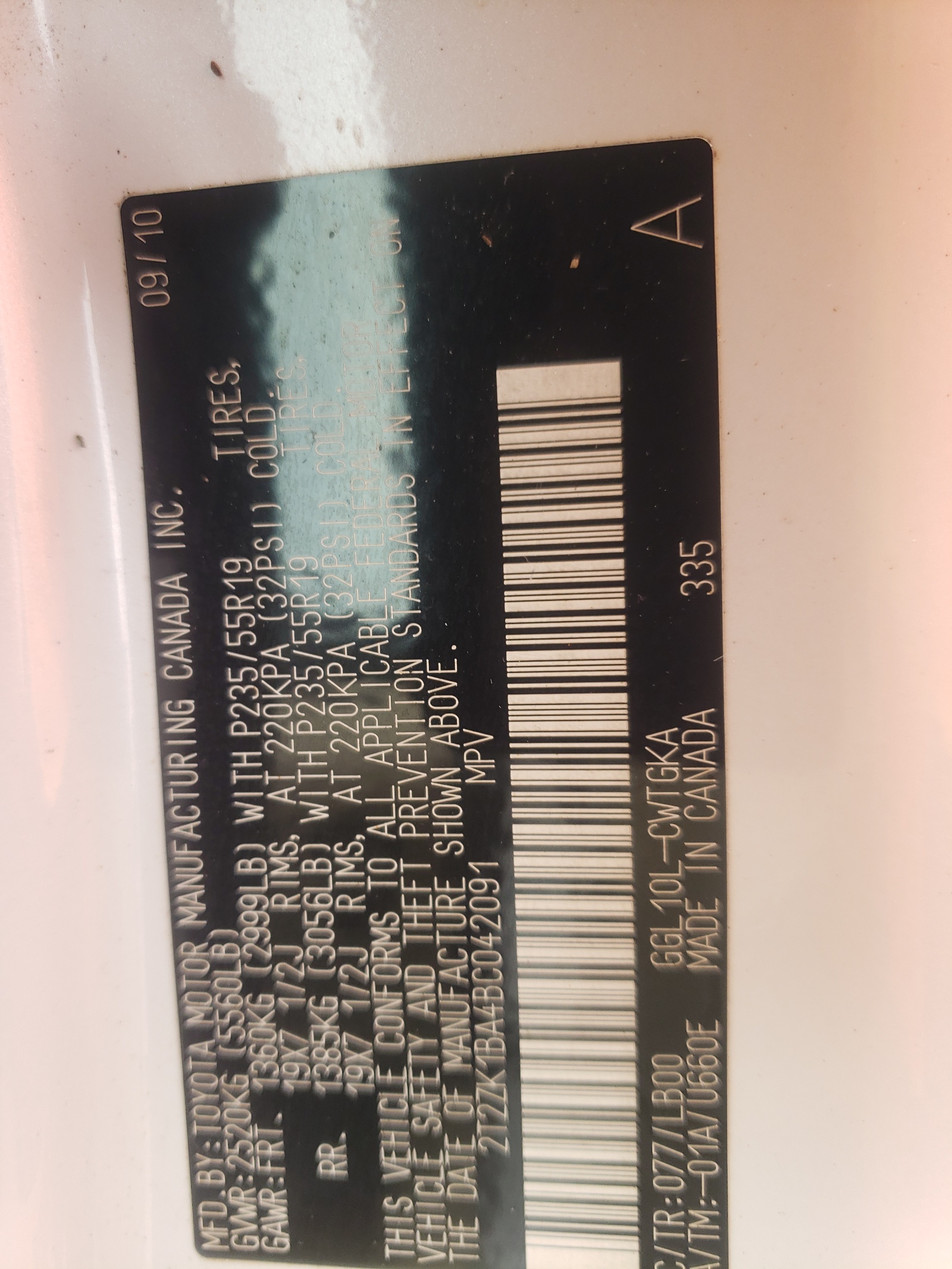 2T2ZK1BA4BC042091 2011 Lexus Rx 350