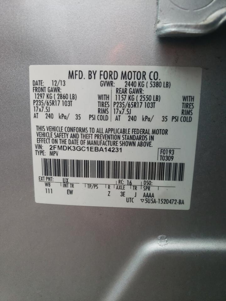 2FMDK3GC1EBA14231 2014 Ford Edge Se