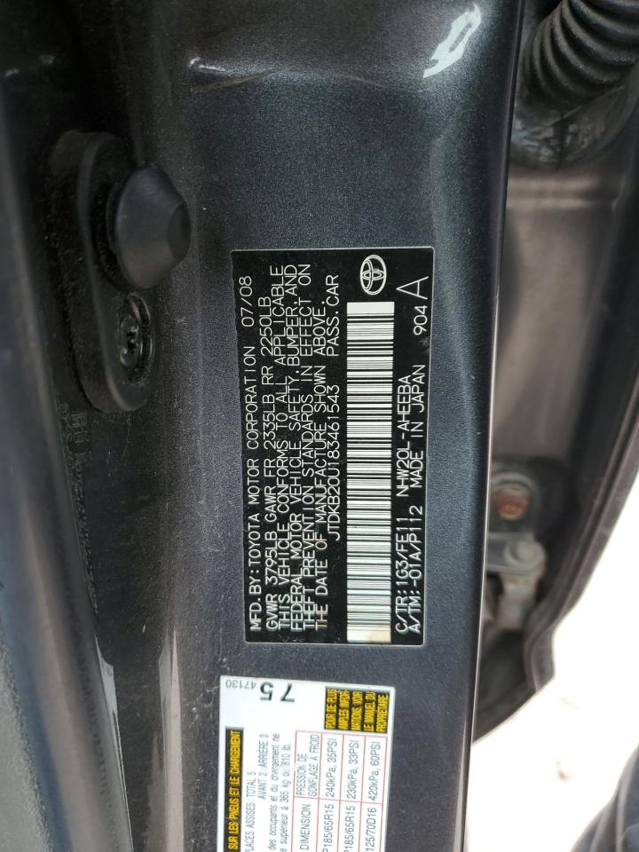 JTDKB20U183461543 2008 Toyota Prius