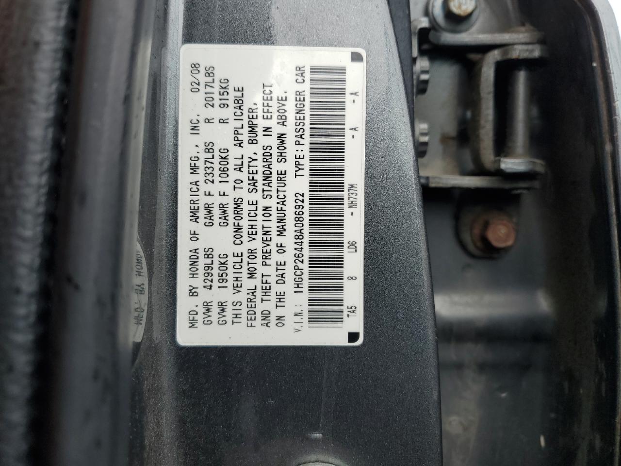 1HGCP26448A086922 2008 Honda Accord Lxp