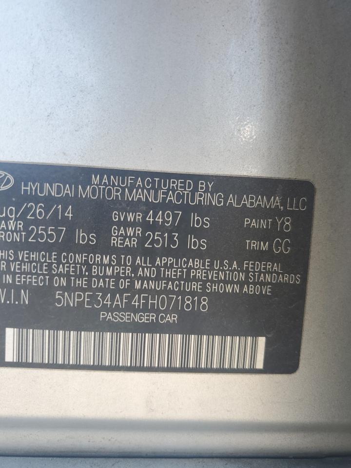 VIN 5NPE34AF4FH071818 2015 HYUNDAI SONATA no.12