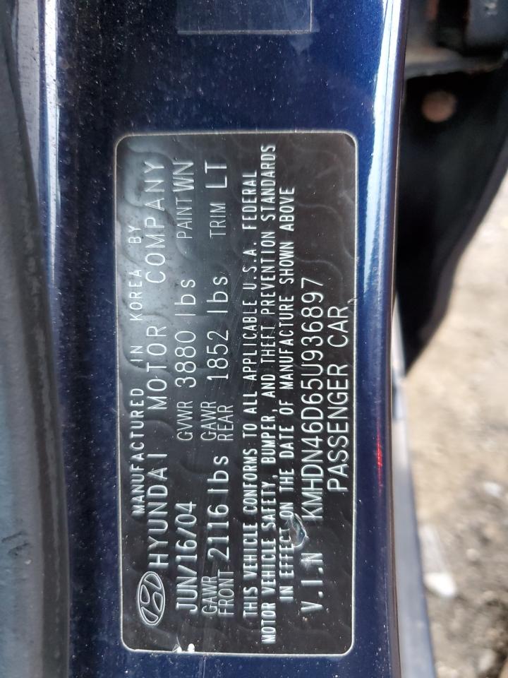 2005 Hyundai Elantra Gls VIN: KMHDN46D65U936897 Lot: 66203614